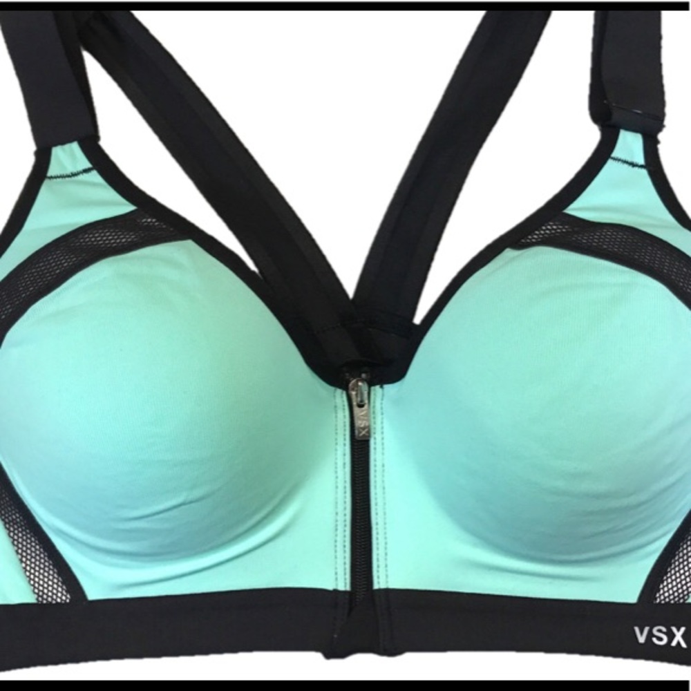 Victoria secret reflective front zip sports bra